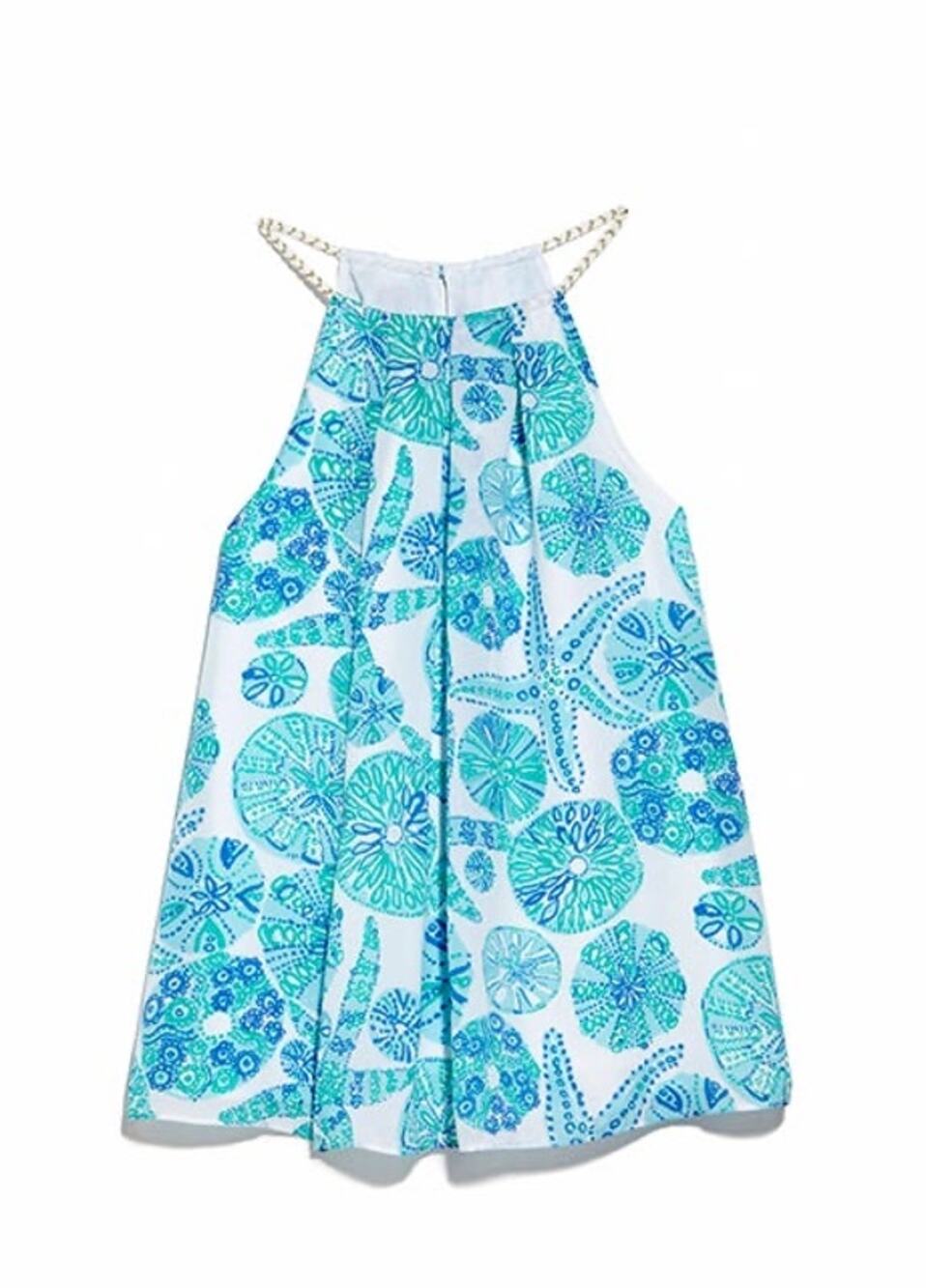 Lilly Pulitzer for Target Sea Urchin Blue Sand Dollar Pleated Halter Top Size S